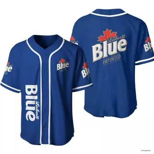 Printed Beer Lovers Labatt Blue Best Gift Free Name Baseball Jersey Size XS-5XL, Summer Beach Baseball Jersey