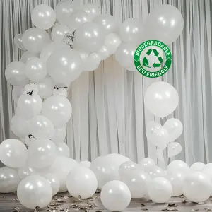Biodegradable Balloon Arch Kit – Set of 110 Pearl White Latex Garland, Extra Strong & Eco-Friendly