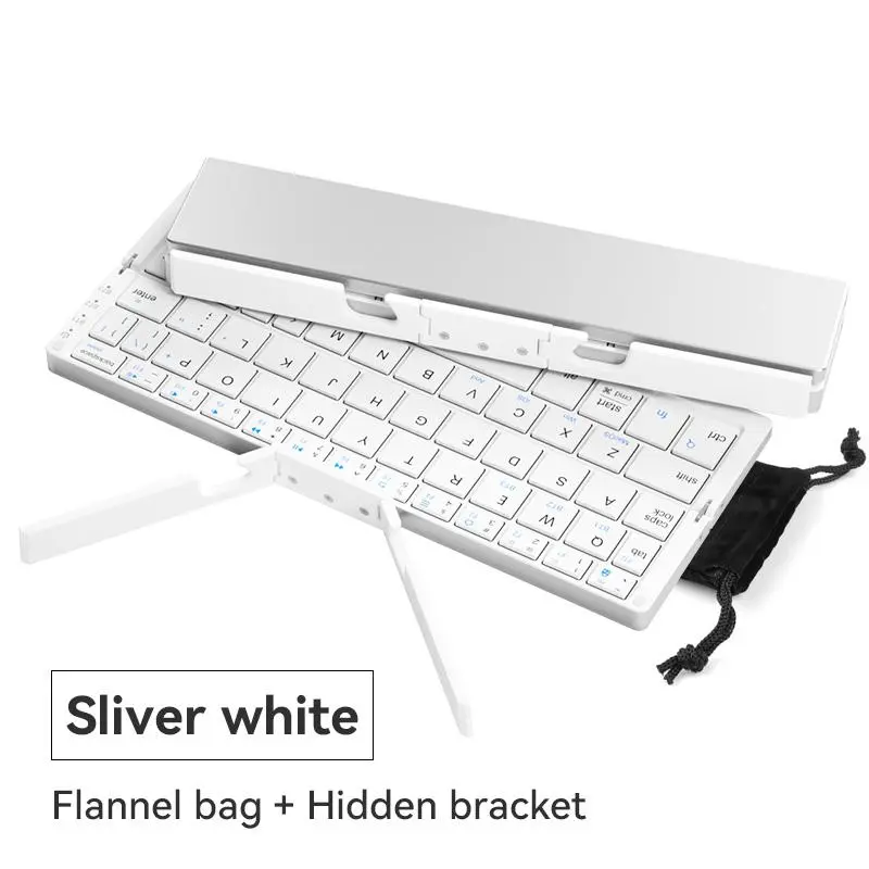 Charging Wireless Bluetooth-Compatible Keyboard Foldable Keyboard With Hidden Stand & Bag Portable Keyboard For Phone & Tablet Tech Gadgets