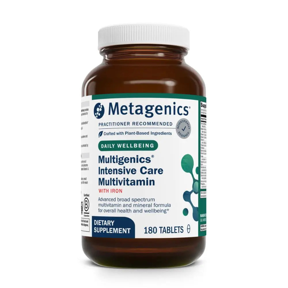 Metagenics Multigenics Intensive Care Multivitamin with Iron - High-Absorption Formula - with Vitamin C, Folate, Zinc, Quercetin & Beta-Carotene - Supports Immunity & Cellular Health - 180 Tablets