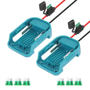 Battery Adapter with Switch, Over-Discharge Protection, Compatible with Makita 18V Battery, Converter for DIY RC Car Toys Robotics and Truck, 12 AWG Wire, 2 Pack, DIY Use