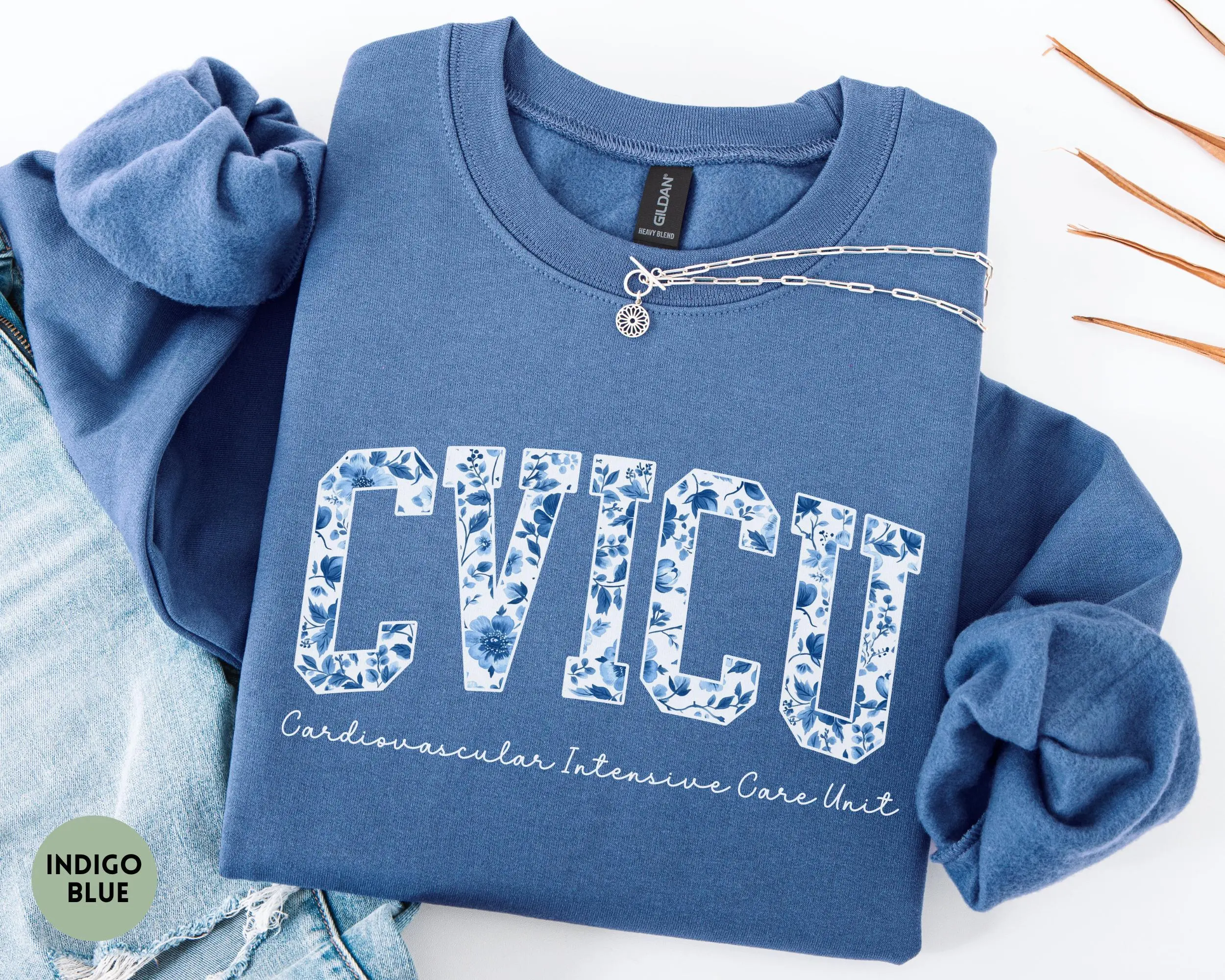 CVICU Nurse T-Shirt OR Sweatshirt, Cardiovascular Intensive Care Unit , Cardiovascular Icu Nurse , Floral CVICU Nurse Gift, Cotton Fabric