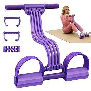 3-in-1 Mutifunctional Pedal Resistance Band, 8 Tubes Tension Rope, Full-body Home Workout at Home Gym, Exercise, Sit-up, Yoga, Abdominal Training