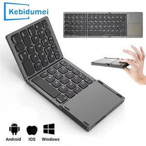 Foldable Bluetooth Keyboard with Touchpad Mini Wireless Keyboard Rechargable Keyboard for IOS Android Windows Tablet Notebook kebidumei