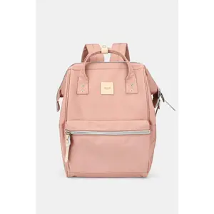 Himawari Water Resistant Canvas Backpack Bag with Side Pockets - Pink Eco-Friendly Polyester Large Capacity with Multiple Pockets & Metal Hardware