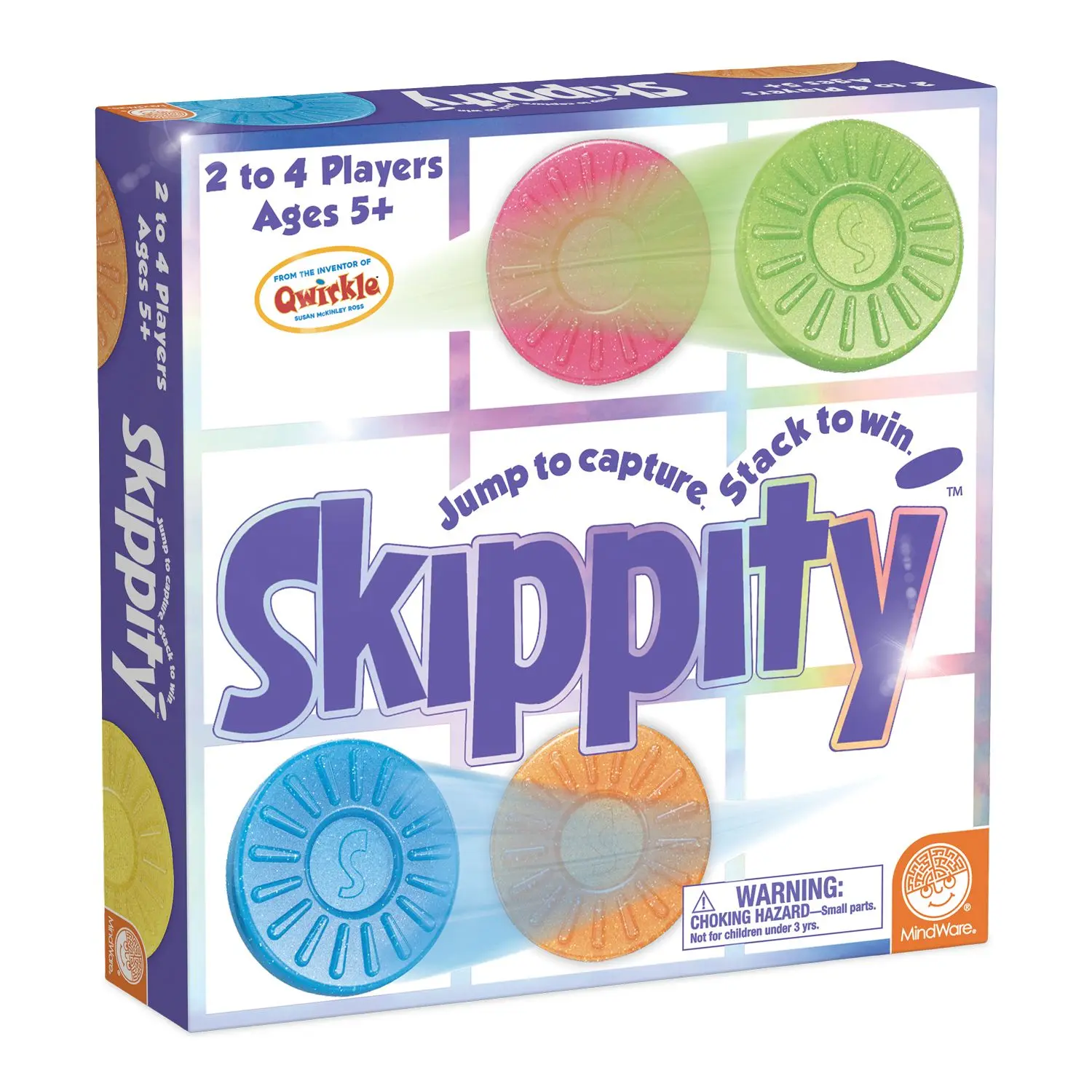 MindWare Skippity - Fast-Paced Jump-and-Capture Strategy Fun Board Game, Family Fun Game for Kids & Families, Fun Board Games