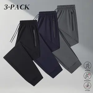 Men’s Summer 3-Pack Outdoor Jogger Pants – Lightweight, Breathable Fabric, Tapered Ankle Fit, Ideal for Fitness and Everyday Casual Wear
