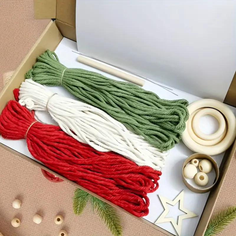 8PCS/Set Macrame Ornament Craft Kit - Relaxing DIY Crafting Kit for Adults - Rustic, Versatile and Stylish Handmade Macrame Christmas Home Decor - Perfect Gift for Loved Ones