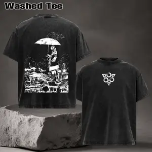 Gachiakuta x Rudo & Enjin Vintage Unisex Oversize Anime Manga Acid Washed Heavyweight Cotton T-shirt, graphic tee,anime merch fan, outfits men,boys merch
