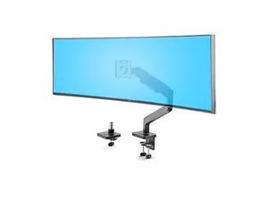 Startech H1M1AG1-MONITOR-ARM 49 in. Monitor Desk Mount - Mechanical Spring Arm, C-Clamp-Grommet, Tool-Less Adjustment - Black