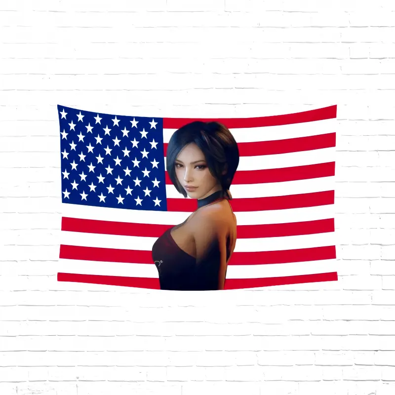Ada Wang Peach Americana Stars and Stripes Velvet Tapestry - 60x40in Full Width American Flag Design, Hand Wash Safe Decoration, Adult Bedroom Room Art, Home Decor Accessory, Light, Strong