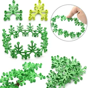 150pcs 6 X 5 Leaves Block Flower Tree Parts Compatible 2417 Classic Building Block Brick Construction City Street View Accessories