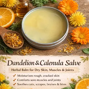 Dandelion Herbal Balm - Body Care Moisturizer for Dry Skin, Muscle Ache, Joint Ache, Moisturizers
