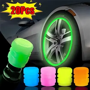 Fluorescent Night Glow Valve Caps, Car Vehicle Tire Valve Covers, Motorcycle Bike Wheel Nuts, Bright Decoration Accessories, Van Accessories