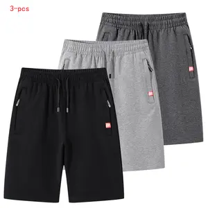 Men’s versatile casual shorts with zippered pockets and an elastic waistband with drawstring; summer everyday loungewear with a casual, stylish design and premium quality.