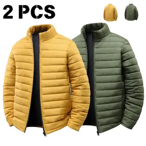 Two-piece casual and versatile winter new-style men's solid-color button-down fleece warm-up coat set SpringStatements