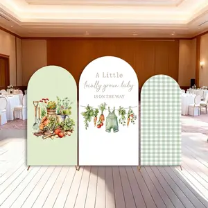 15-day Delivery Locally Grown Baby Shower Party Arch Backdrop Cover Farmers Market Themed Green Vegetables Decor