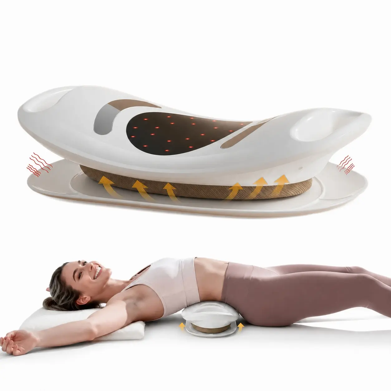 Electric Lumbar Traction Device, Lower Back Stretcher with Heat and Vibration, Adjustable Waist Support for Back Relaxation, Abs, Massage Devices, Adjustable Belt, Relaxation For Office Workers, Pain Management Solutions