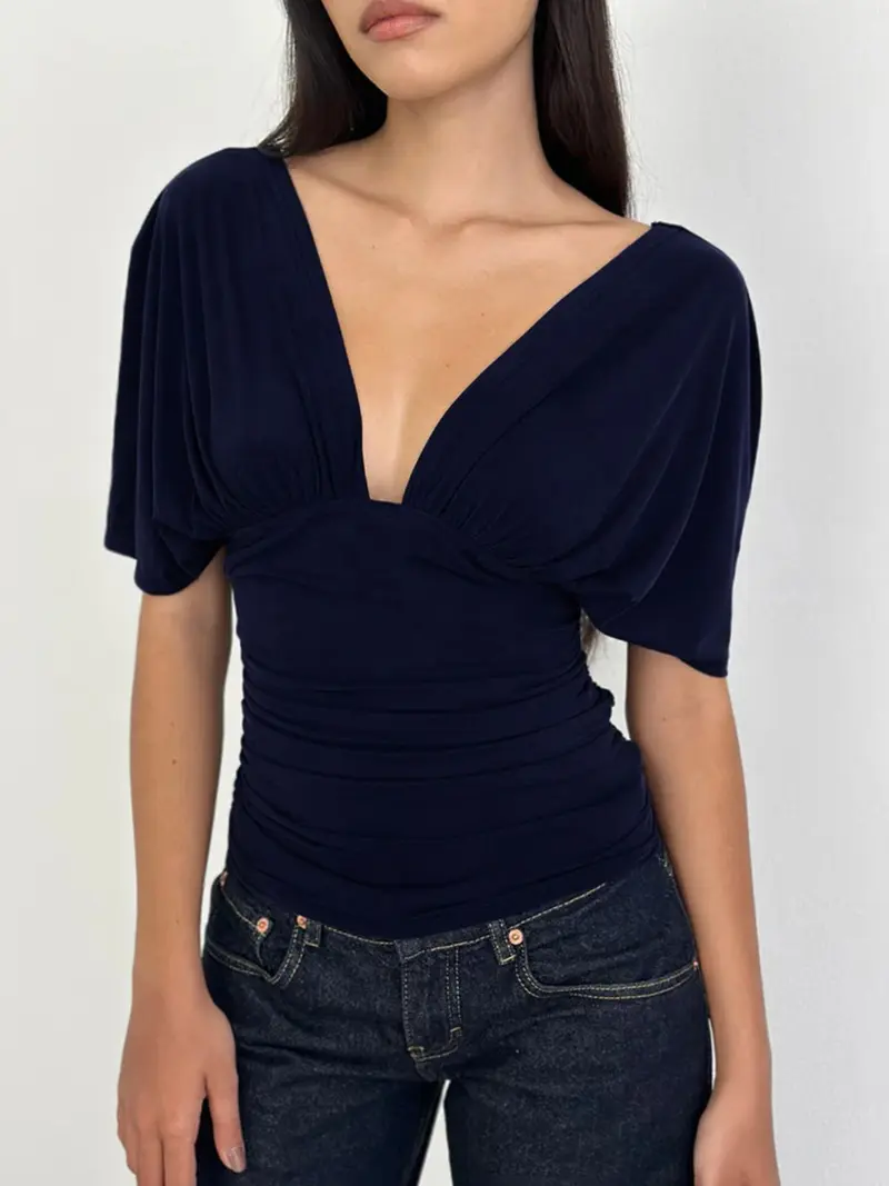 Deep v neck tops - TikTok Shop