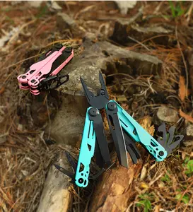 Multi-functional pliers, foldable multi-purpose pliers, stainless steel multi-functional pliers with nylon pouch, bottle opener, screwdriver, can opener, very suitable for camping, hiking, and outdoor activities