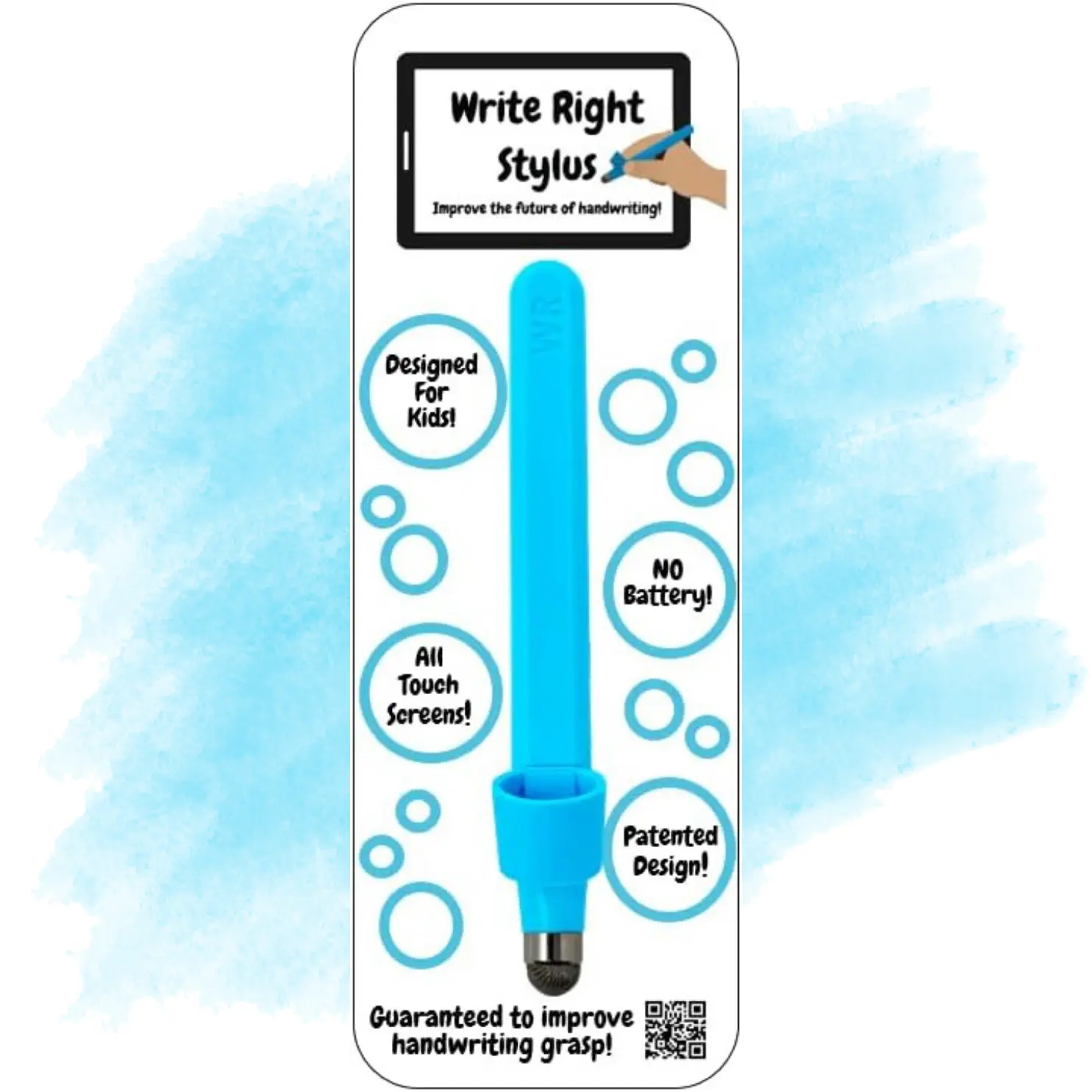 Write Right Stylus - Handwriting Improvement Tool for Children, Perfect for Learning Writing Skills, Compatible with All Tablets, Montessori-Inspired Educational Stylus for Schools