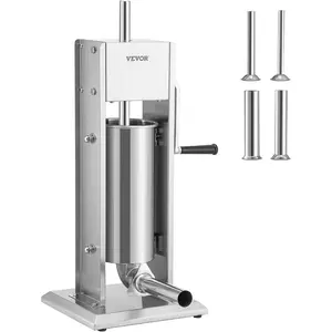 VEVOR Electric Sausage Stuffer, 22 LBS/ 10 L Vertical Meat Stuffer, Stepless Speed Control and Foot Pedal, Stainless Steel Heavy Duty Sausage Filler with 4 Stuffing Tubes, for Commercial Home UseVEVOR Super Brand Day