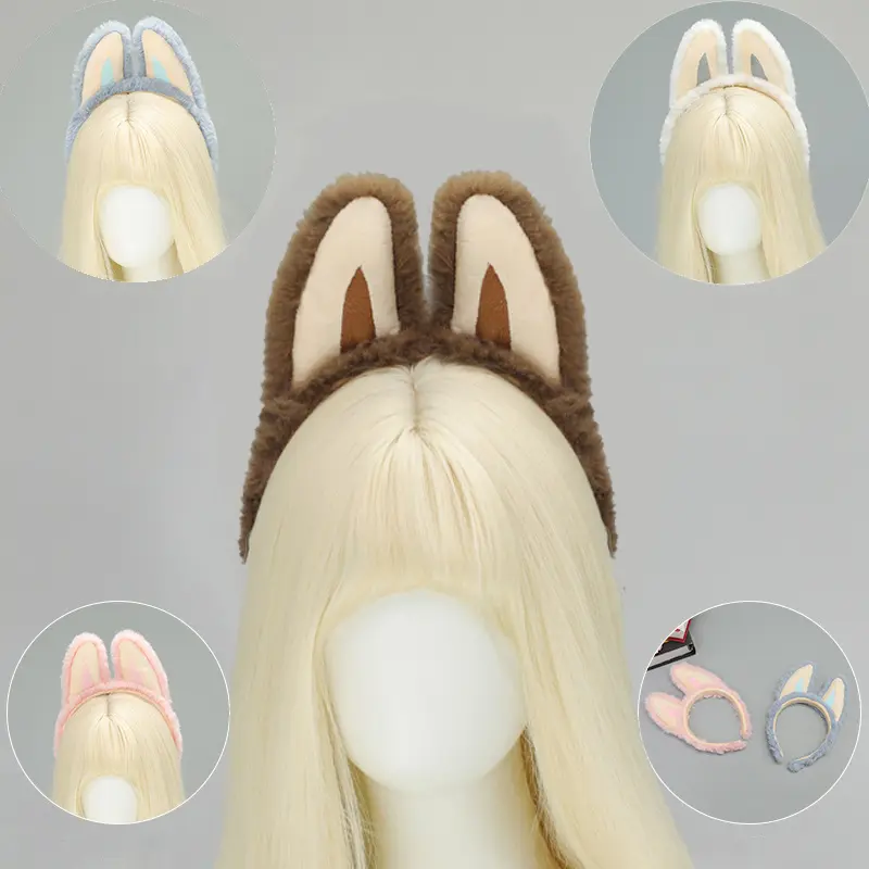 Cute Bubu Devil Plush Bubble Headband Hair Accessory - Plastic Unisex Cosplay Headdress, Face Wash Item, Kids Birthday Gift for Kids Adults, Plush Ears