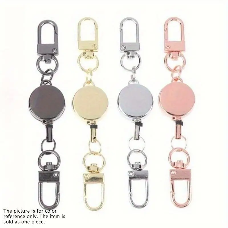 Easy-pull cord retractable keychain elastic keychain sports retractable key ring Zinc Alloy Keychain Keychain Lanyard