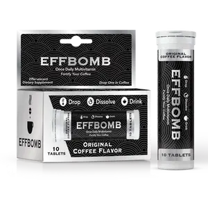 EffBomb Effervescent Coffee Tablets - Original Flavor, 10 Count, High Potency Vitamins & Minerals, Keto Friendly, Energy Boost for Morning Routine, Beverage