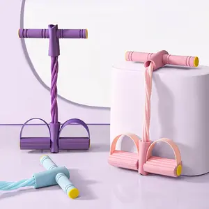 4-Tube Resistance Bands with Pedals – Portable, Stretchy & Easy to Carry