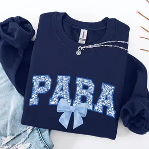 Toile Para T-Shirt or Sweatshirt , Paraprofessional Gifts for Special Education Teacher, Chinoiserie Coquette Paraprofessional Shirt Cotton Crewneck