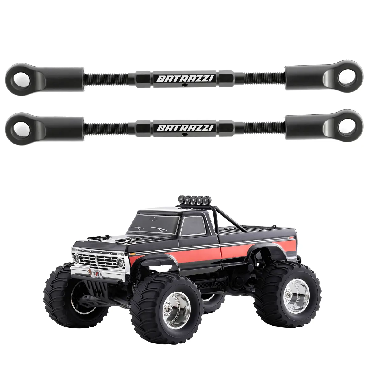 BATRAZZI Durable Adjustable Iron Steering Link - 102mm Length, 5.5mm Thickness, Low-Maintenance Performance RC Electric Toy Accessory with Fine-Tuned Steering Control, Enhanced Precision, Direct Bolt-On Easy Installation for FMS 1:10 F100 Truck, Thickness