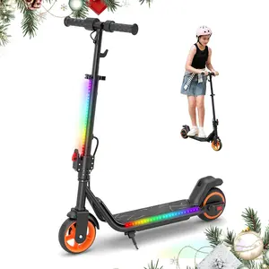 【Valentine's Day】Electric scooter for Kids Ages 8-12, 5/8/12Mph 3 Adjustable Speeds, 200W Motor, 3 Light Modes, Wide Desk, Double Brake Safe & Comfy Ride, 21.6V4.5Ahh