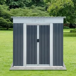 6x4 FT Outdoor Storage Shed with Hinge Door Metal Garden Sheds for Backyard, Patio,Lawn,Utility & Bike Storage