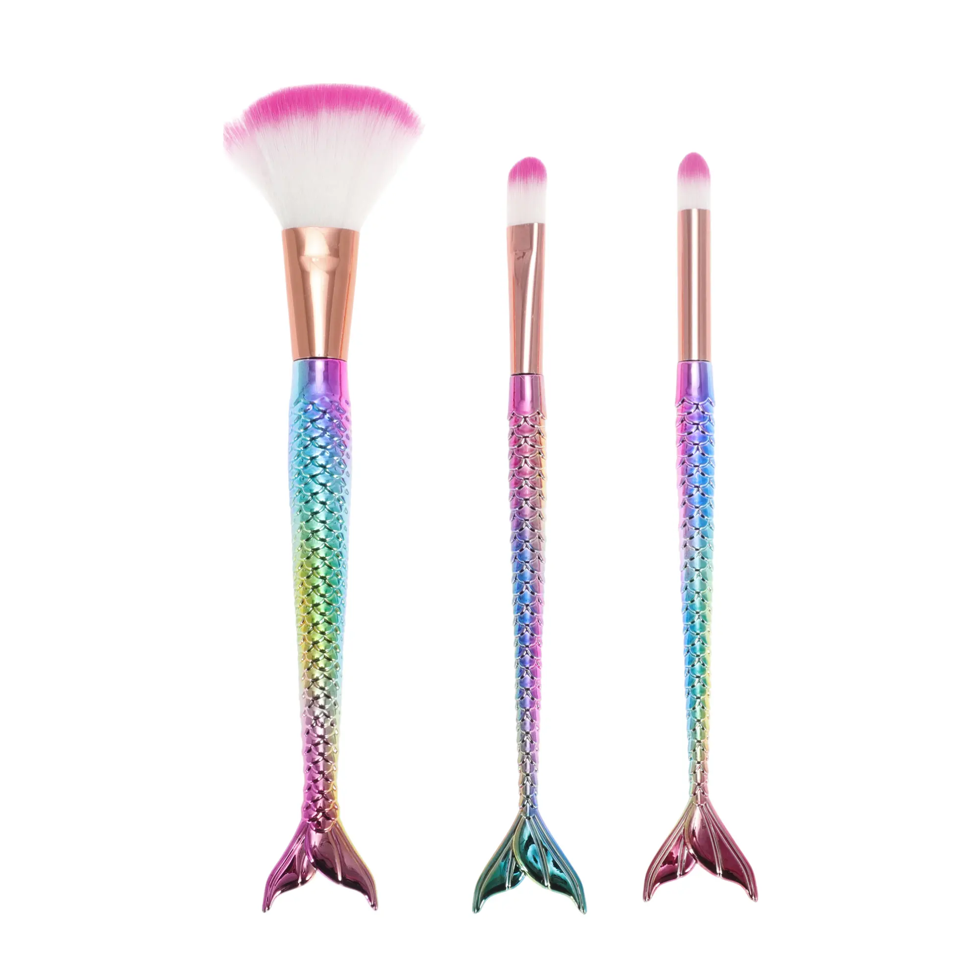 VOCOSTE 3 Pcs Mermaid Makeup Brush for Bathroom Pink