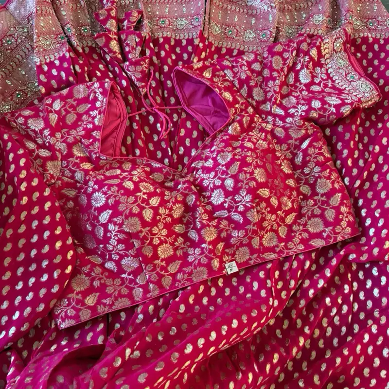 Readymade Khaddi Saree Set with Matching Blouse size 44