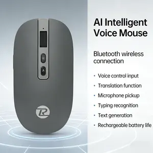 Rechargeable Wireless Bluetooth AI Voice Mouse - Voice Control, Compact Design, Typing, Text Generation, Multi-Language Translation, PPT Writing, Coding, Image Generation for Office Workers