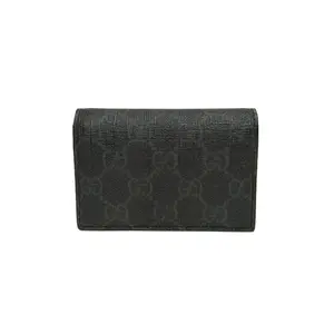 Pre-owned GUCCI leather Tote Bags 【Zanna】Black PVC GG double fold wallet pouch small purse