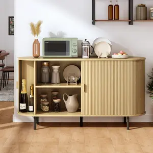 【SummerVibes】ONBRILL 40/48/55/63" Sideboard Buffet Cabinet with Storage, Storage Cabinet with Sliding Door & Adjustable Shelf, Modern Accent Coffee Bar Console Table, Kitchen Furniture, Entryway Furniture, Stylish Furniture