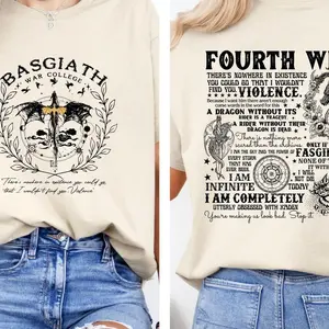 Basgiath War College T-Shirt, Fourth Wing Dragon Rider Top, The Empyrean Series Tee, Violet Sorrengail Merch, Cotton, Short Sleeve, Unisex, Comfortable
