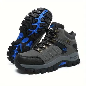 Men's high-top outdoor hiking shoes - breathable PU sports shoes