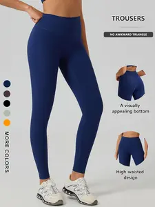 Women's High-Waist Quick-Dry Yoga Leggings, High Waisted Leggings, Sporty Plain Color Tight Fit, Breathable Nylon+elastane, All-Season Workout Pants