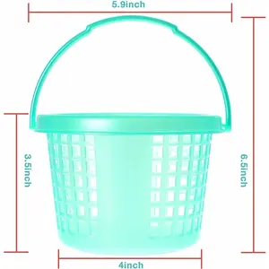 12pcs Plastic Easter Egg Baskets with Handles in 6 colors for Easter Hunting Spring Party Crafts Supplies Decorations Party Favors
