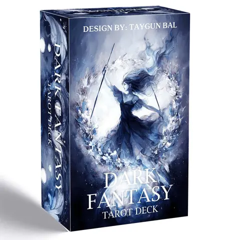13x8 cm Dark Fantasy Tarot Cards Deck, 78 Cards 13x8cm, Gothic Aesthetic, Gothic Beauty, Shadow & Light Design, shadow and light, Haunting Imagery, Archetypes, Insight, Transformative, Self-Reflection Guide Included, Tarot Card Set, Card Game