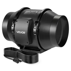 VEVOR Inline Duct Fan, Summervibes,Summervibes, 6 in Quiet Inline Exhaust Fan, 380 CFM Powerful AC-Motor Ventilation Fans for Cooling Booster, High Air Flow, Vent Blower Fans for Indoor Grow Tents Basement Hydroponics