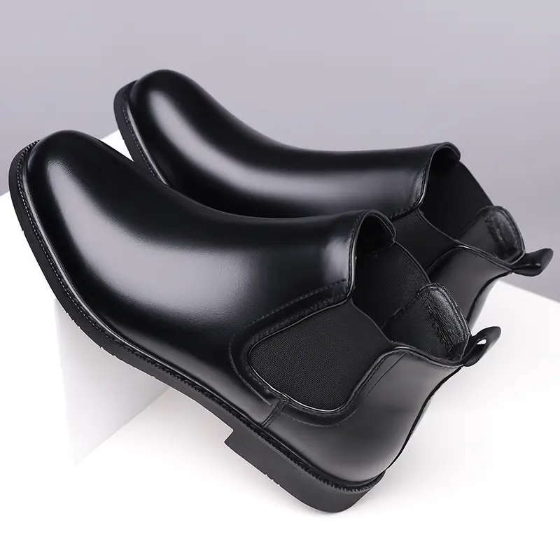 Boots For Men, Retro Chelsea Boots Casual Vintage Fashion Black Boots Slip On Vintage British Style All-Match Short Boots, New High-Top Motorcycle Boots, Versatile Casual Shoes, Korean Style, British Fashion