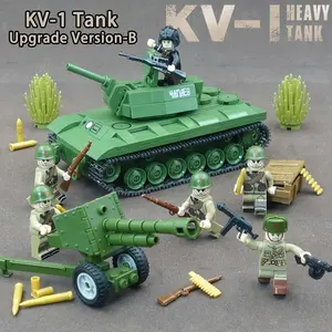 Military building blocks MOC, World War II classic KV-1 heavy tank assembly block set, military tank and armored vehicle model for display, Collector Set, Block Figures, compatible with Lego bricks, made from high-quality ABS material