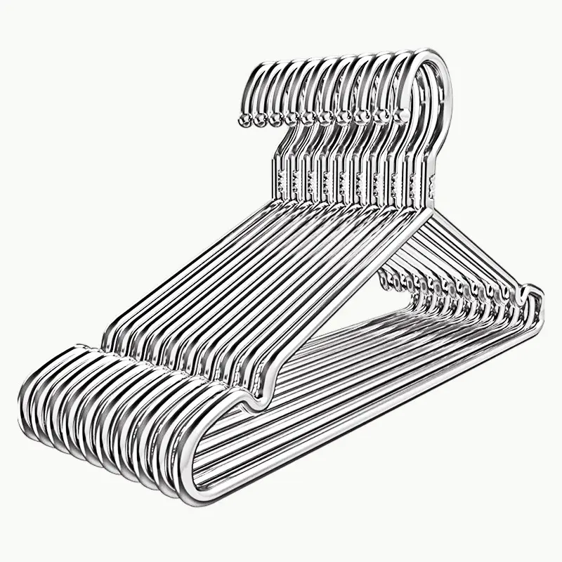 10 Pack Clothes Hangers, Coat Hangers for Closet, Metal Hangers with Non Slip Notch, Ultra Thin Stainless Steel Clothing Hanger, Durable and Space Saving, Space Saver Hangers