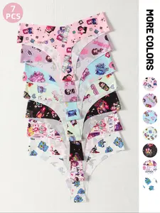 K-Pop Demon Hunter, Women's Breathable V-Back Ice Silk Panties, Fitted Casual Underwear for All Seasons, Extra Thin Comfortable Ladies Lingerie Set, Soft Breathable Knicker