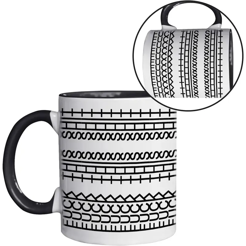 11oz Ceramic "Fuck This Shit" Funny Coffee Mug - Unisex Reusable Eco-Friendly Durable Washable Cup, Grip-Easy Handle, Holiday White Elephant Christmas Gag Gift for Adults
